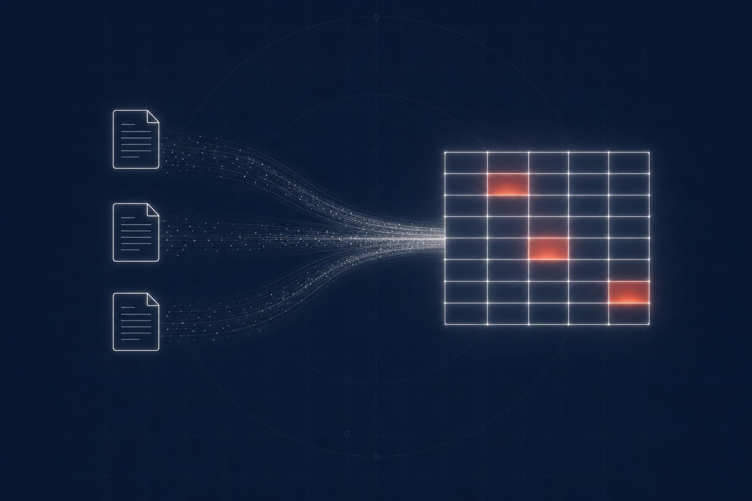 Documents streaming data into a structured extraction grid