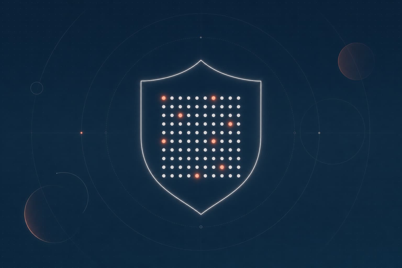 Shield holding a matrix of risk-of-bias judgment dots